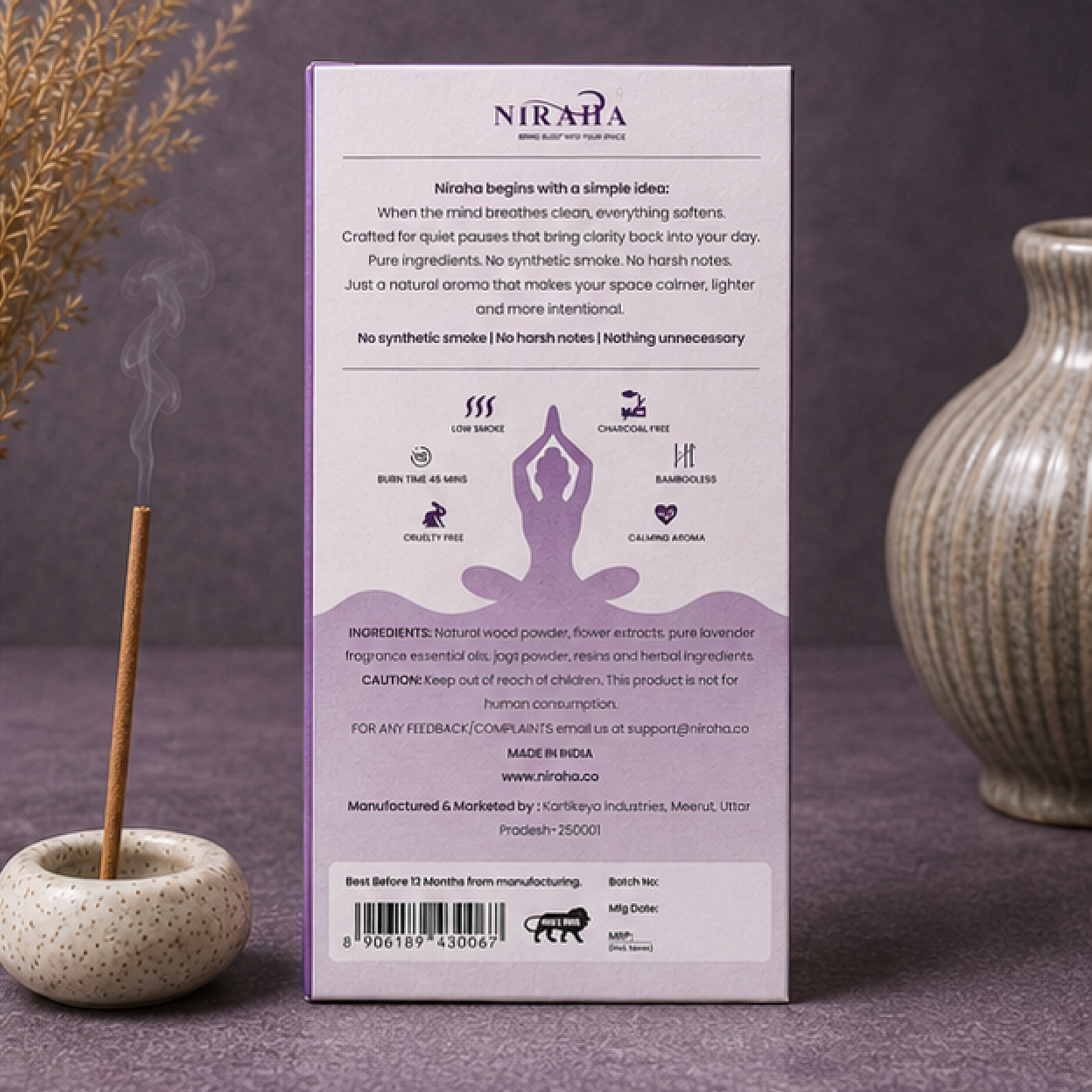 Lavender Incense Sticks - 40 Sticks Pack