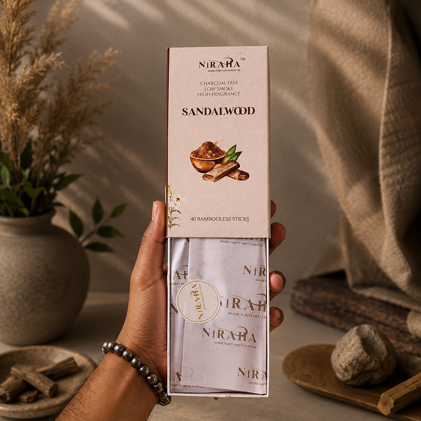 Sandalwood Incense Sticks - 40 Sticks Pack