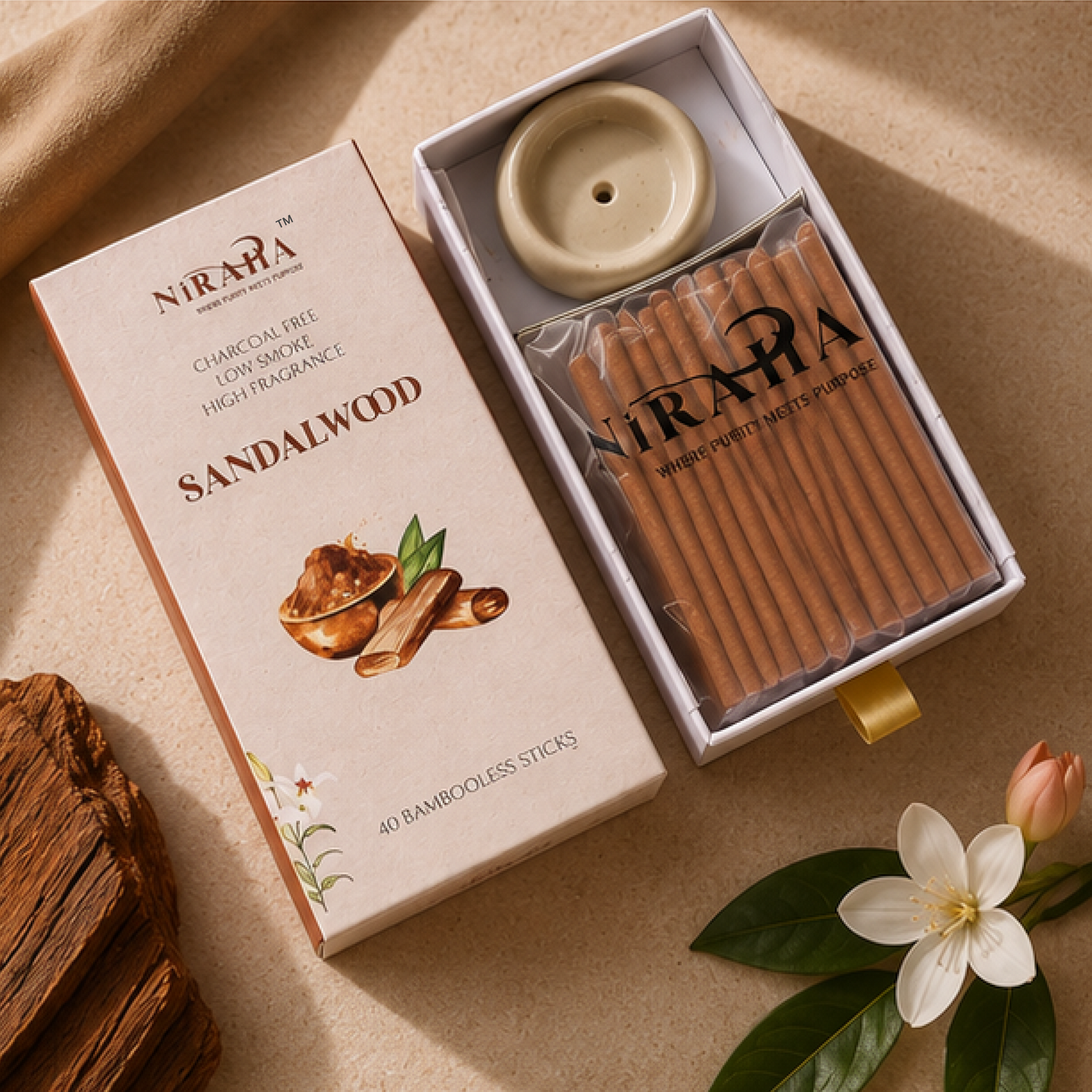 Sandalwood Incense Sticks - 40 Sticks Pack
