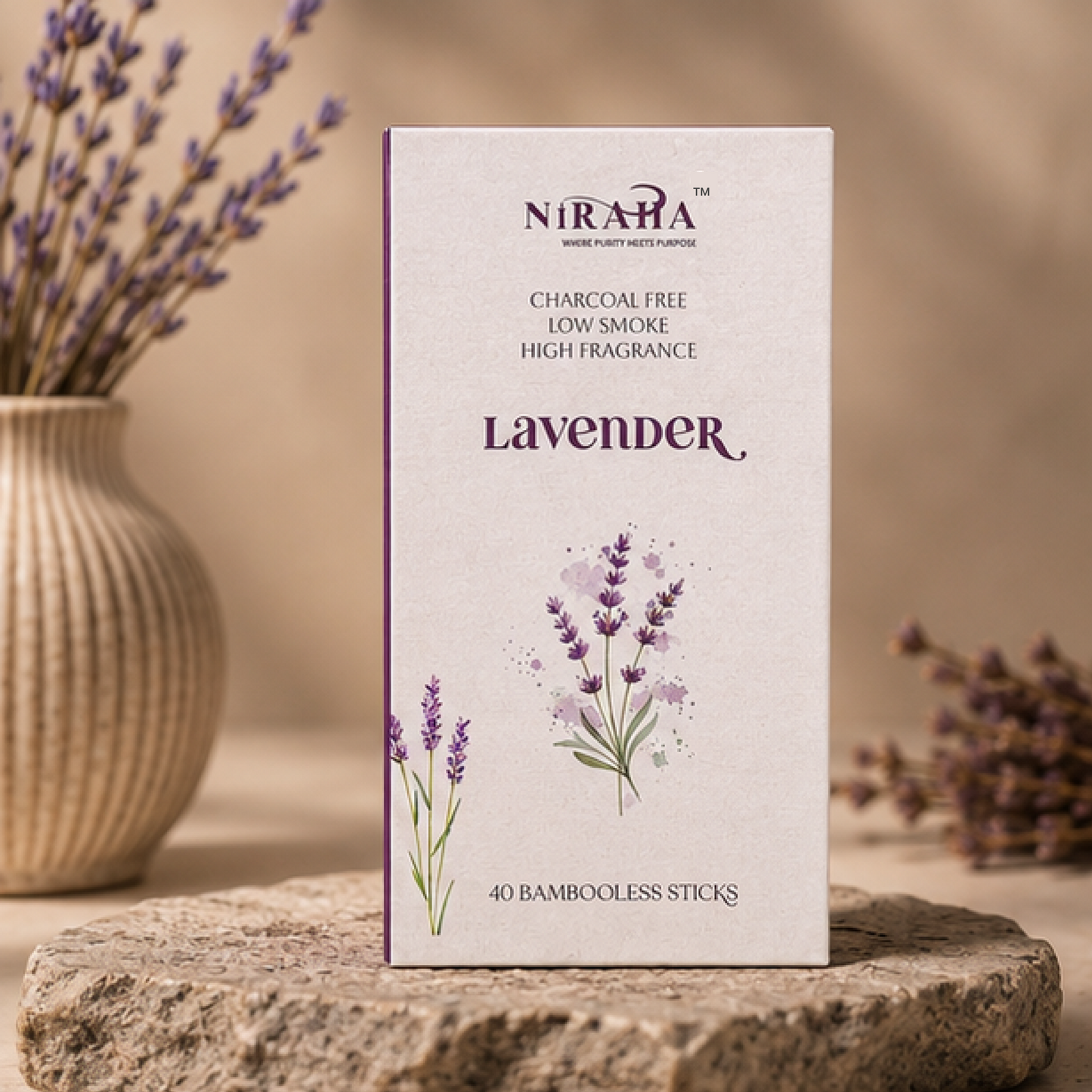 Lavender Incense Sticks - 40 Sticks Pack