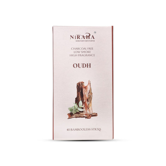 Niraha Oudh Incense Sticks Charcoal Free Low Smoke 40 Sticks
