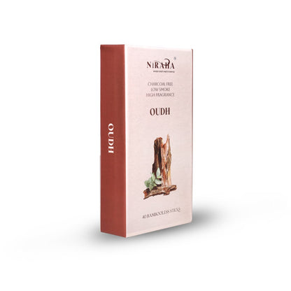 Niraha Oudh Incense Sticks Charcoal Free Low Smoke 40 Sticks