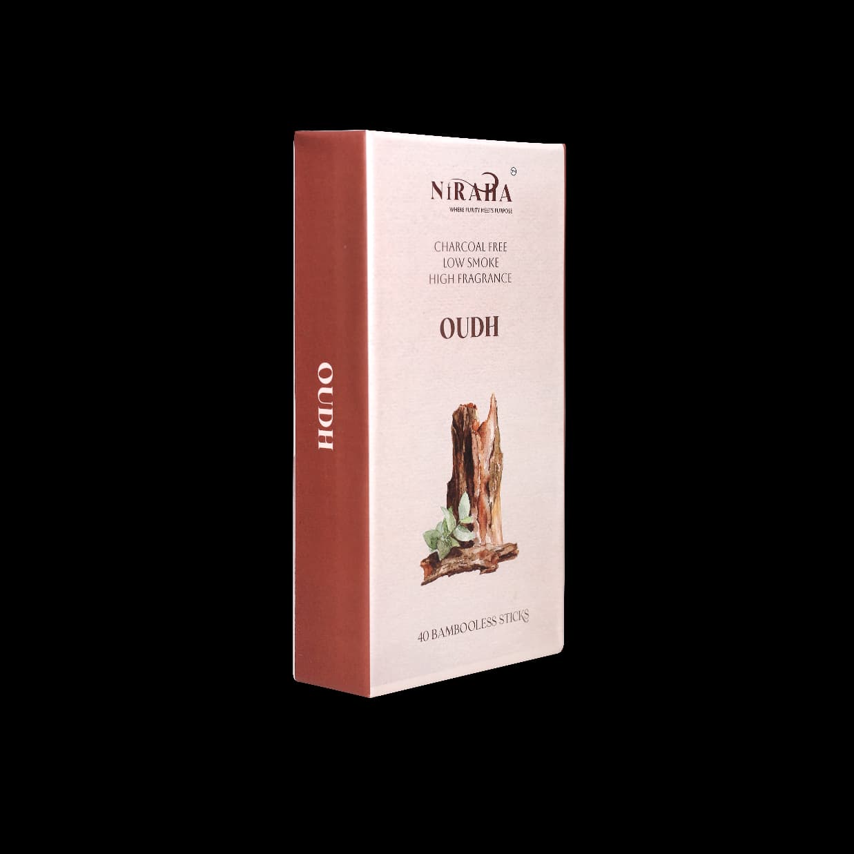 Niraha Oudh Incense Sticks Charcoal Free Low Smoke 40 Sticks