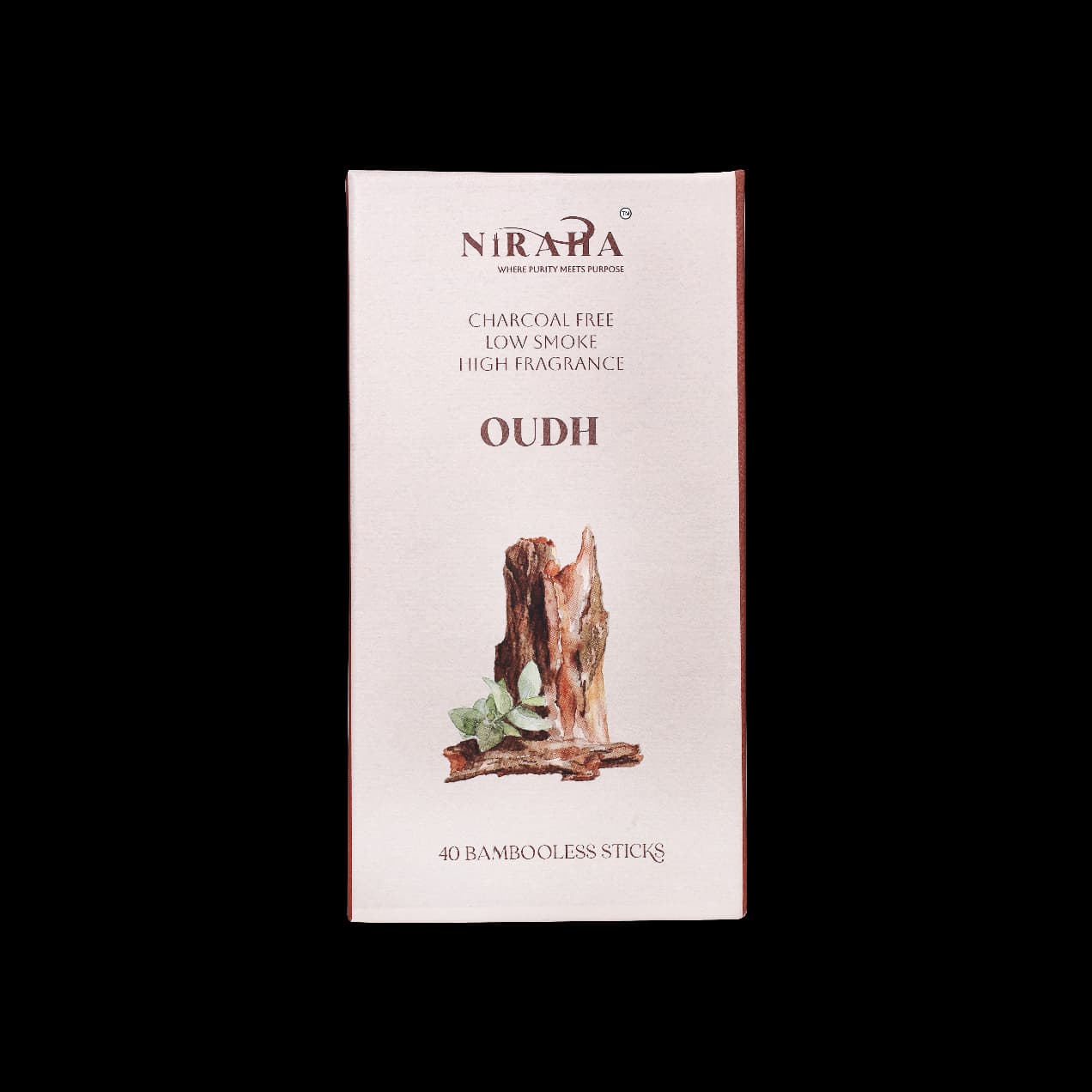 Niraha Oudh Incense Sticks Charcoal Free Low Smoke 40 Sticks