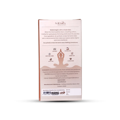 Niraha Sandalwood Incense Sticks – Charcoal Free, Low Smoke 40 Sticks