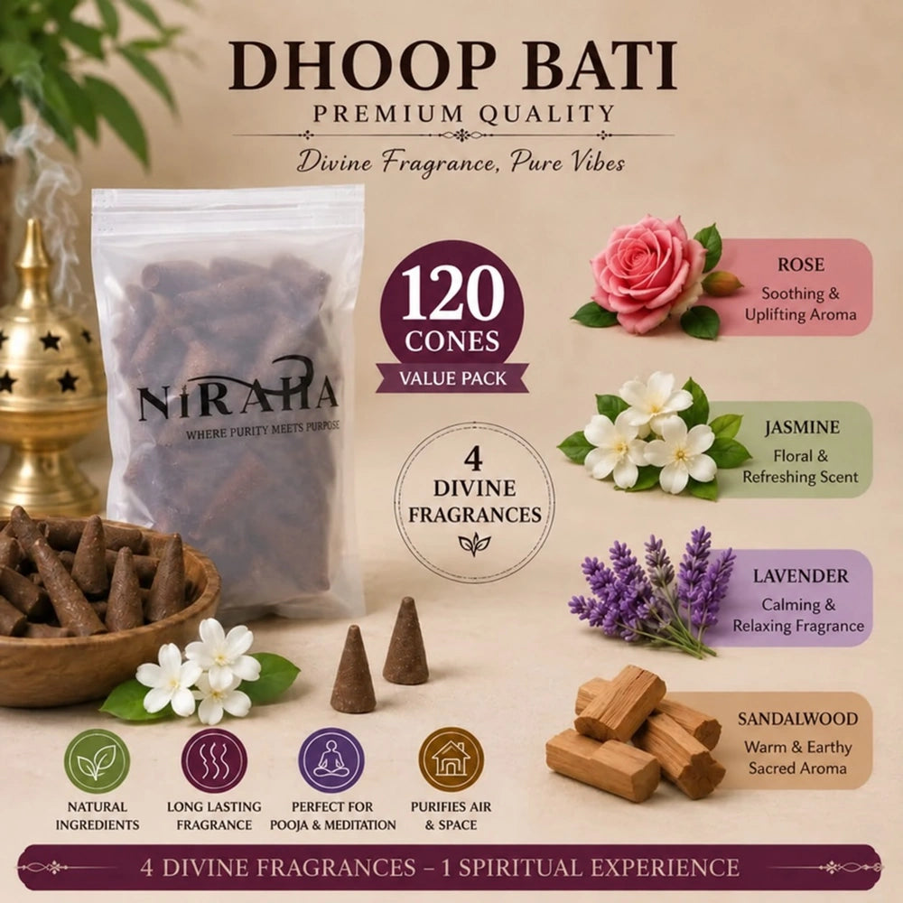 Niraha Dhoop Batti 4-in-1 Combo  (Rose, Jasmine, Lavender & Sandalwood)