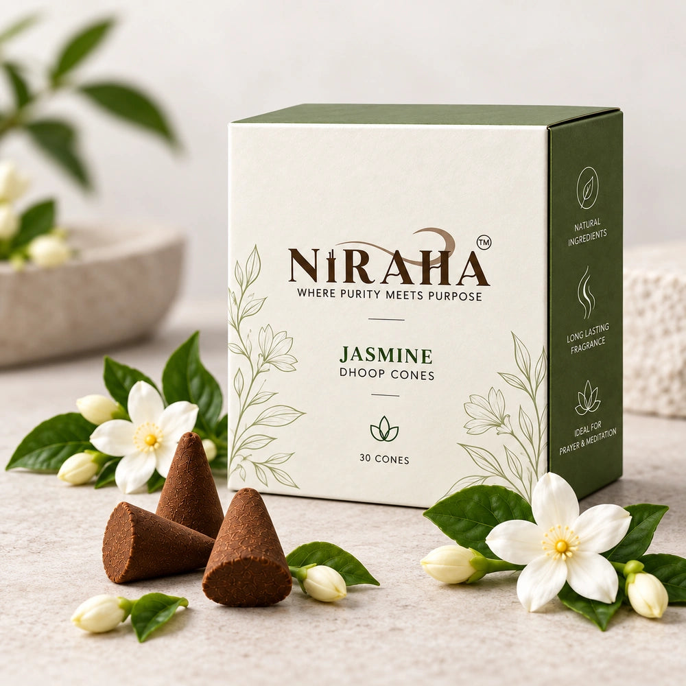 Niraha Jasmine Dhoop Bati – 30 Dhoop Cones Value Pack