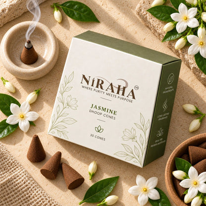 Niraha Jasmine Dhoop Bati – 30 Dhoop Cones Value Pack