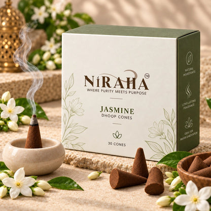 Niraha Jasmine Dhoop Bati – 30 Dhoop Cones Value Pack