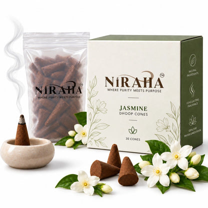 Niraha Jasmine Dhoop Bati – 30 Dhoop Cones Value Pack
