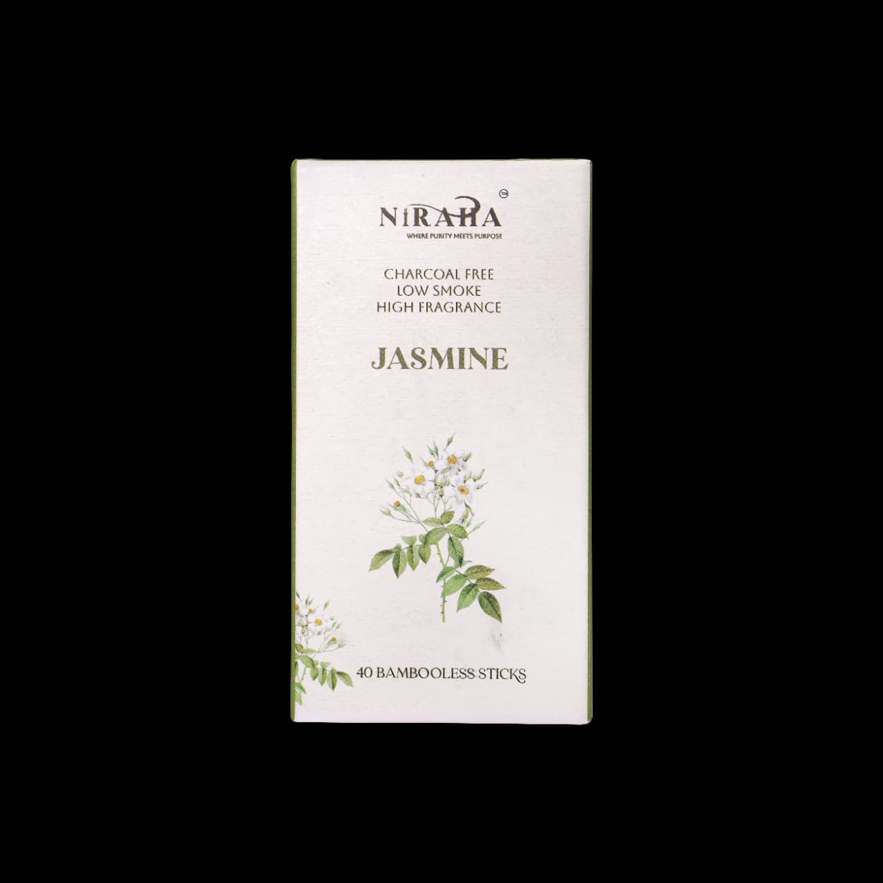 Niraha Jasmine Incense Sticks Charcoal Free Low Smoke 40 Sticks