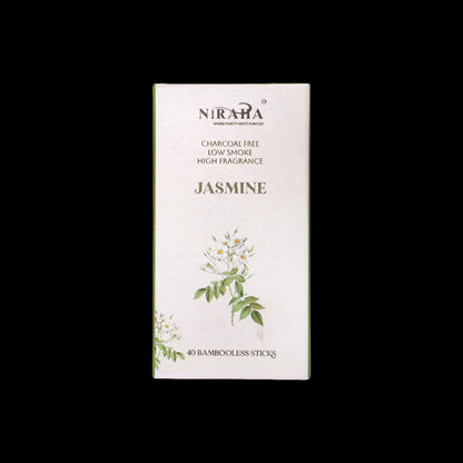 Niraha Jasmine Incense Sticks Charcoal Free Low Smoke 40 Sticks