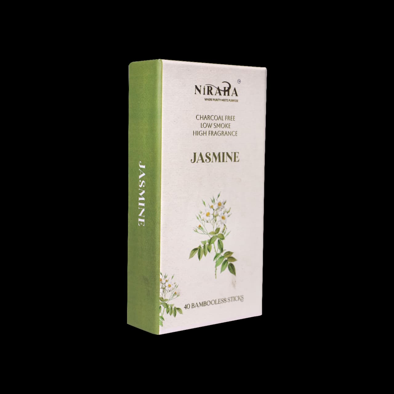 Niraha Jasmine Incense Sticks Charcoal Free Low Smoke 40 Sticks