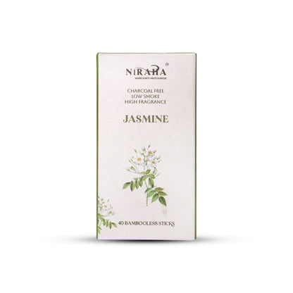 Niraha Jasmine Incense Sticks Charcoal Free Low Smoke 40 Sticks