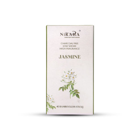 Niraha Jasmine Incense Sticks Charcoal Free Low Smoke 40 Sticks