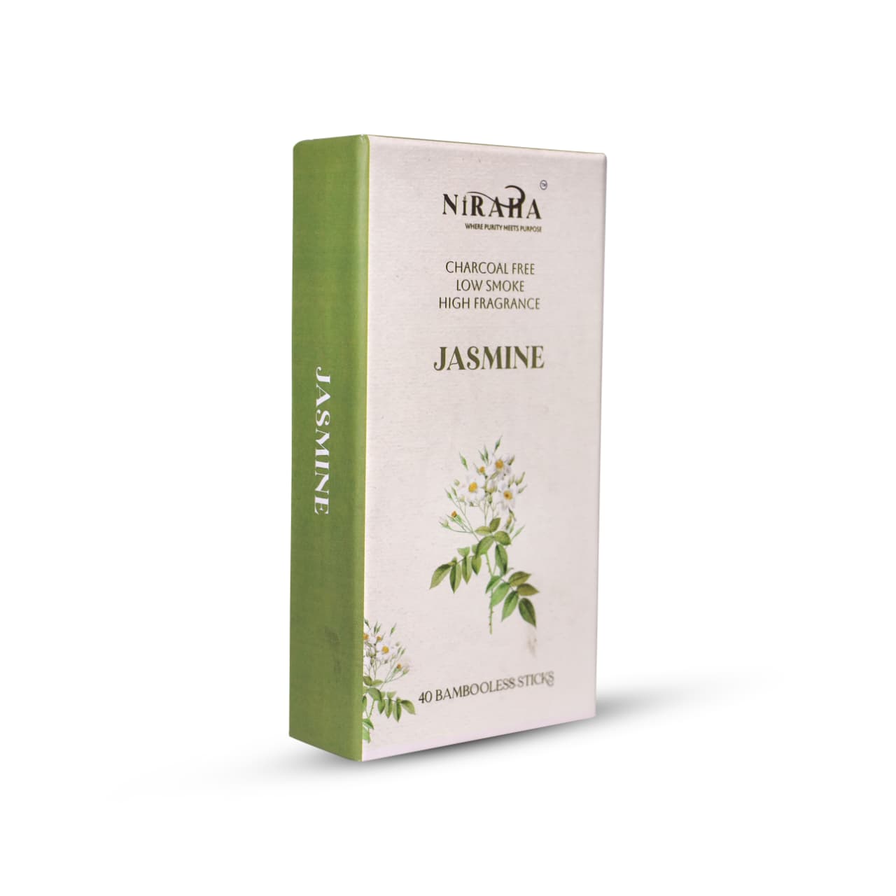 Niraha Jasmine Incense Sticks Charcoal Free Low Smoke 40 Sticks