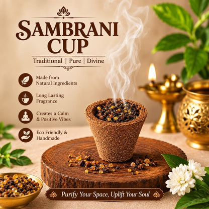 12 Sambrani Cups | Natural Dhoop Cups for Puja & Home Fragrance