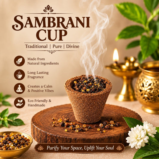12 Sambrani Cups | Natural Dhoop Cups for Puja & Home Fragrance