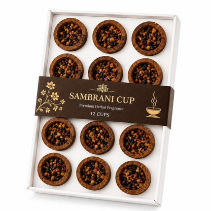 12 Sambrani Cups | Natural Dhoop Cups for Puja & Home Fragrance