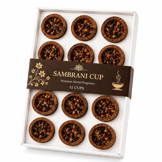 12 Sambrani Cups | Natural Dhoop Cups for Puja & Home Fragrance
