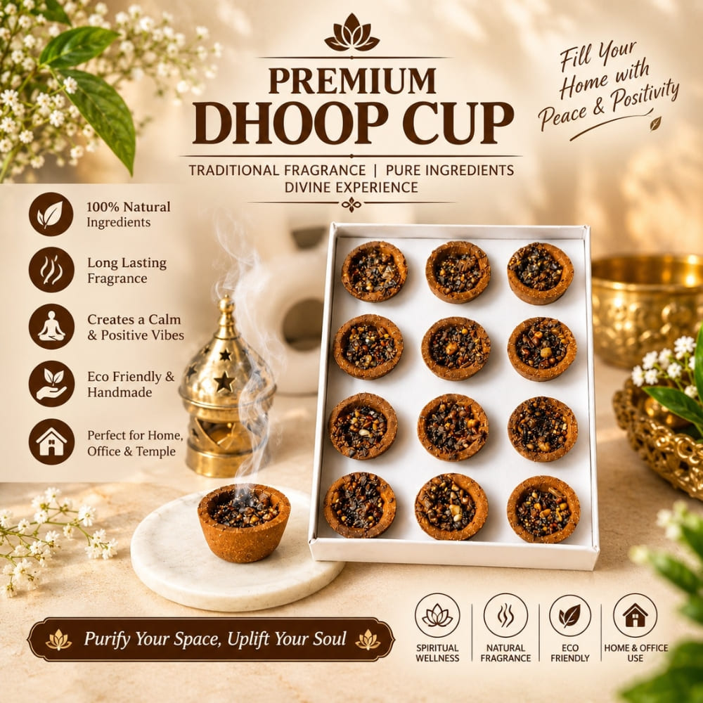 12 Sambrani Cups | Natural Dhoop Cups for Puja & Home Fragrance