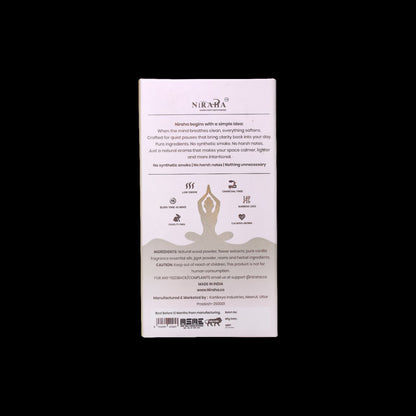 Niraha Vanilla Incense Sticks – Charcoal Free, Low Smoke (40 Bambooless Sticks)